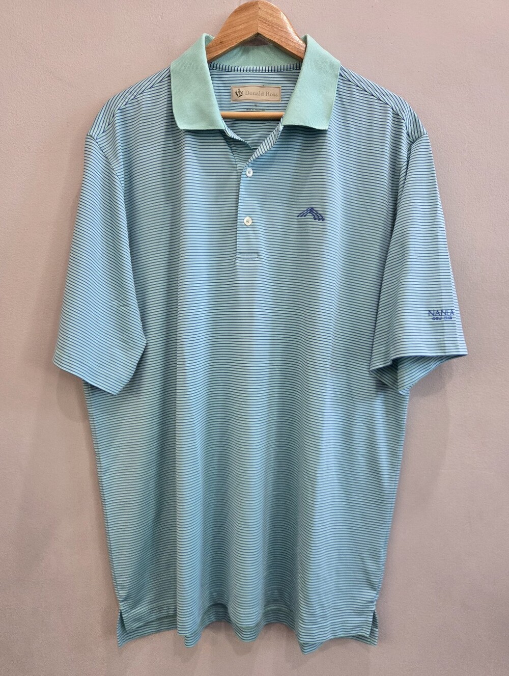 Donald Ross Nanea Golf Club Polo Shirt Blue Striped Men's Size XL